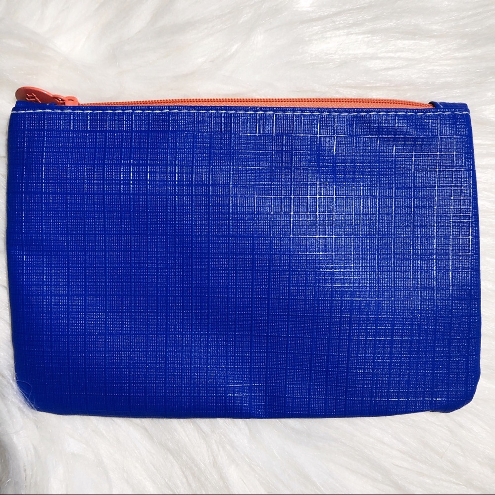 Ipsy Glam Bag 💄 Blue, White, & Orange Makeup Bag